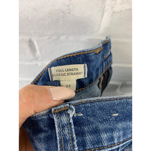 Madewell Women's Classic Fit Straight Leg Full Length Jeans Denim Blue Size 24 - Picture 5 of 7
